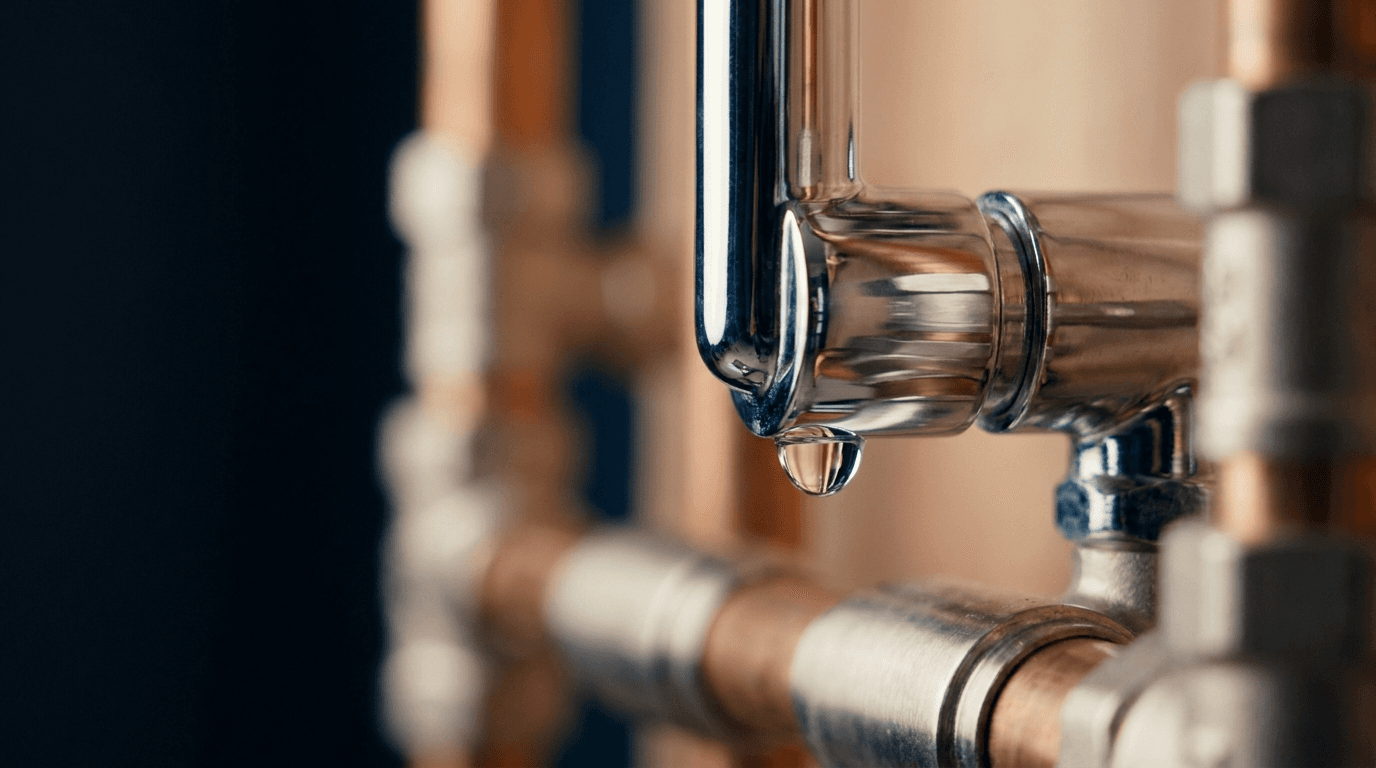 Copper and chrome plumbing system in a modern South Florida home